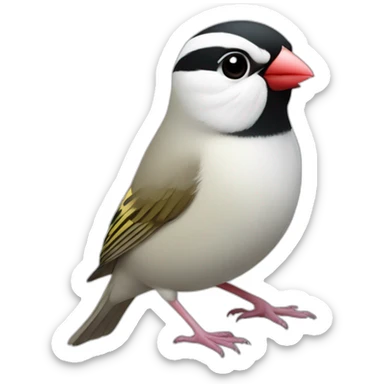 White Java sparrow sticker
