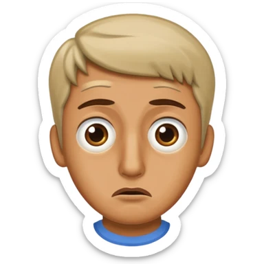 una persona con cara de anchoa preocupado sticker