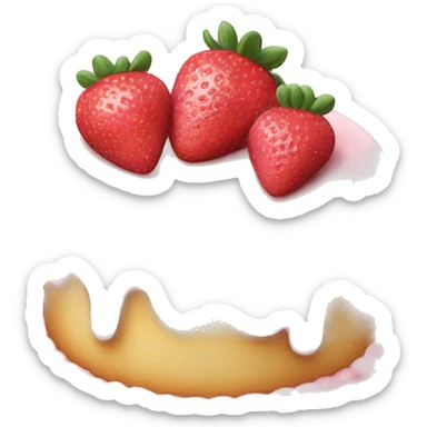 Light Pink strawberries and cream birthday cake  sticker