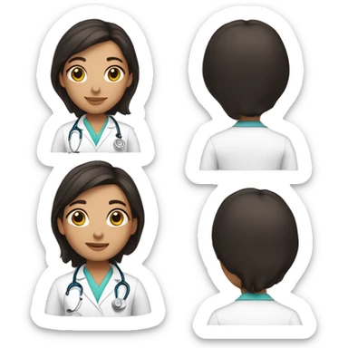 Cute brunette doctor sticker