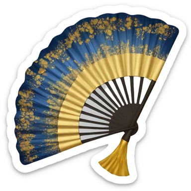 Hand fan Blue and gold  sticker