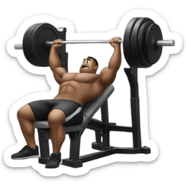 thick bulgy man bench press sticker