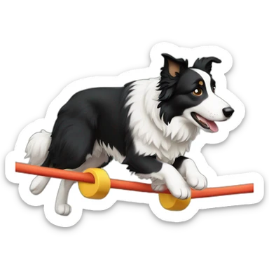 Border collie doing agility sticker