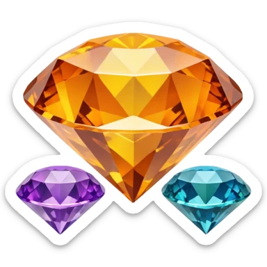 orange, green , yellow , blue and purple diamond emojis (all seperate) sticker