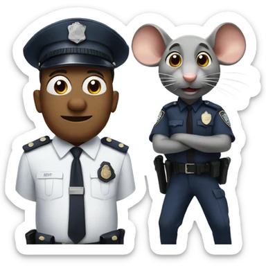 Three rat and one of them is policemen  sticker