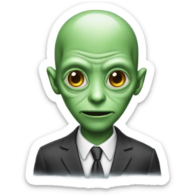 An alien wearing a suit  sticker