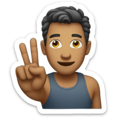 MAN showing four finger  sticker