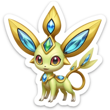 Futuristic Meloetta-Celebi-Cresselia-Jidachi-Victini-Protogen-Pokémon-Digimon-Fakémon-fusion-hybrid-creature sticker