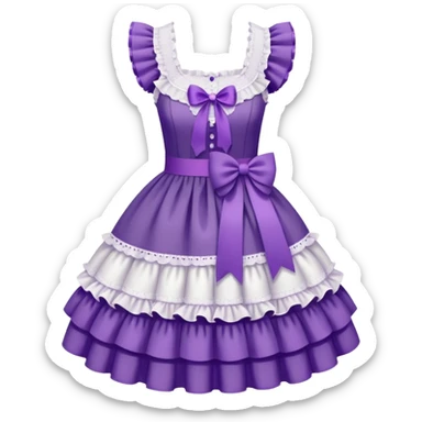 Lolita dress, white and purple sticker