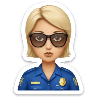 woman police wearing sun glasses sticker
