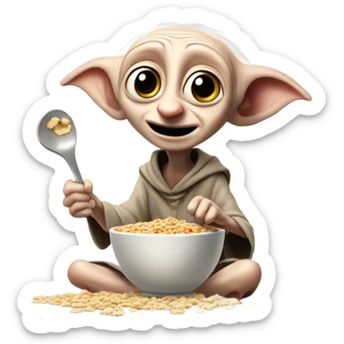 dobby eating cereal sticker