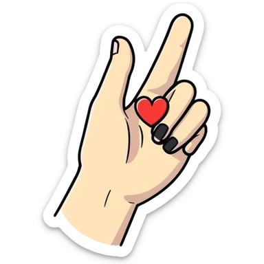 korean finger heart gesture sticker