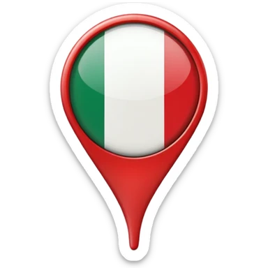location pin with Italian flag sticker