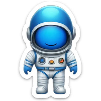 blue cute spaceman sticker