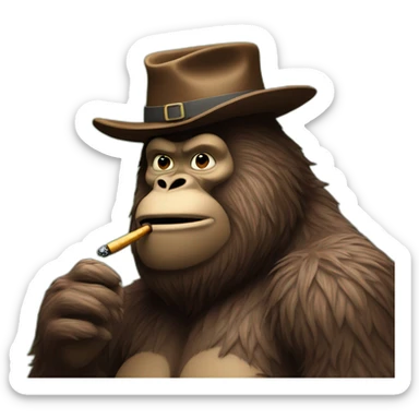 Bigfoot smoking gandolph pipe sticker