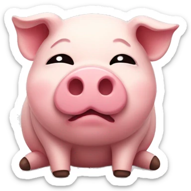 Cute piggy with a hurt around sticker