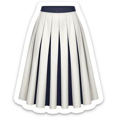 create a white midi skirt whitout pleats sticker