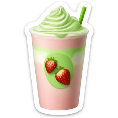 strawberry matcha latte sticker