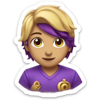 corazon violeta con una flecha sticker