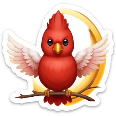 cardinal with a heaven halo sticker
