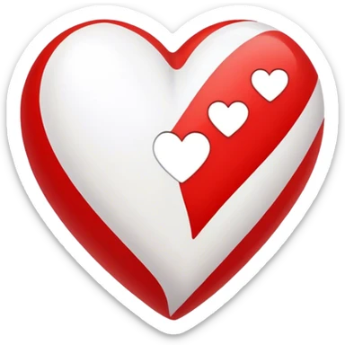 Corazón rojo y blanco sticker
