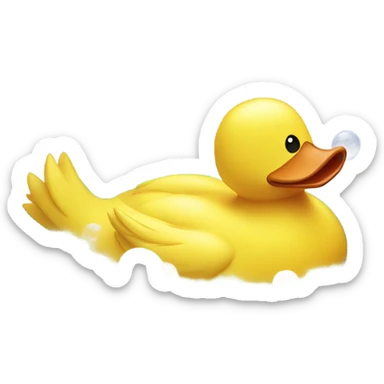 Yellow duck with bubbles in bath sticker