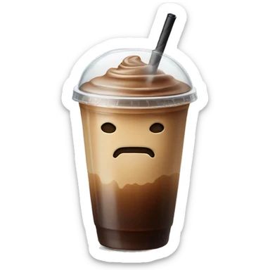 Ice coffee with lid and straw. No face  sticker