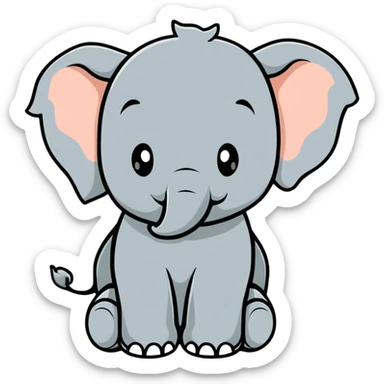 baby elephant sticker