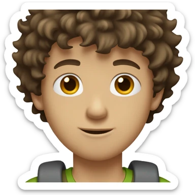 Skinny white boy with greenish brownish eyes with shaggy brown hair with a basketball hat and grey tee shirt and dark grey jeans sticker