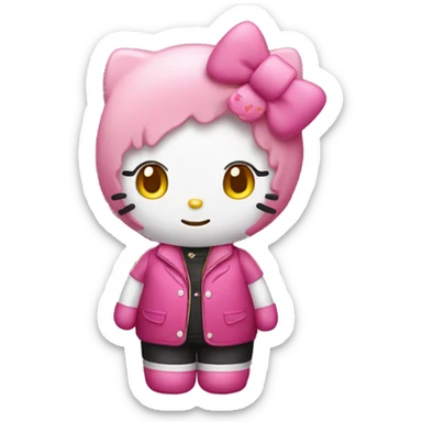 Lesbian hello kitty sticker