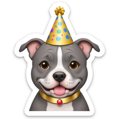 GREY STAFFORDSHIRE BULL TERRIER NEW YEARS sticker