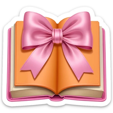 switch it so its pink bow really light orange book sticker