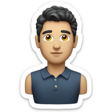 bust of young dad golfer with dark hair sticker