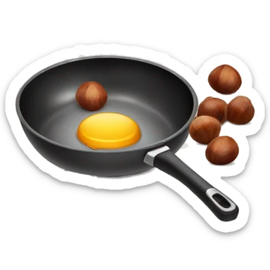 frying pan with chestnuts
 sticker