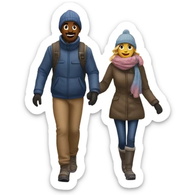 Winter walk with bestie sticker