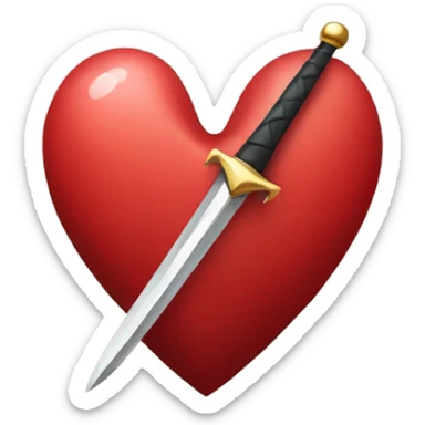 Dagger in a heart sticker