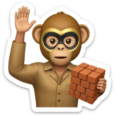 I NNED TO PUT MY FRIEND FACE TO A MONKEY AND THROW BRICK sticker
