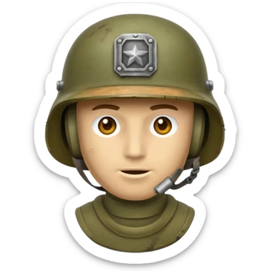 Make an army soldier helmet with a face sticker