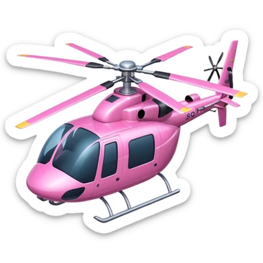 Pink helicopter emoji sticker