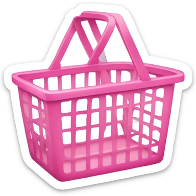 Pink empty shopping basket sticker