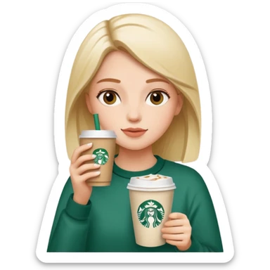 clean girl drinking starbucks sticker