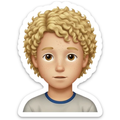 hassidic young boy blond freckles sidelocks curly sticker