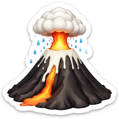 Volcano but with only white liquid erupting sticker