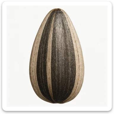 a single sunflower seed, realistic style sticker