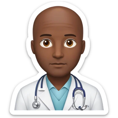 Doctor male witout hair handsome gynecolog  sticker