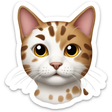 cat with white, red and brown spots sticker