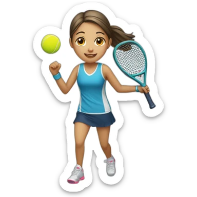 girl playing padel sticker