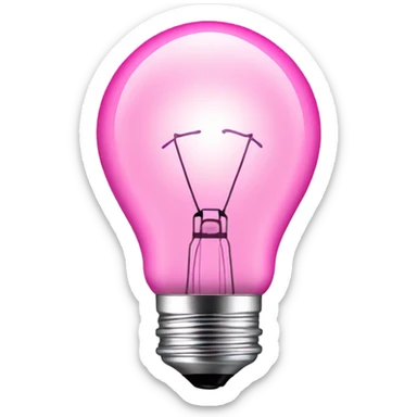 A fully pink light bulb, including the glass and metallic base sticker