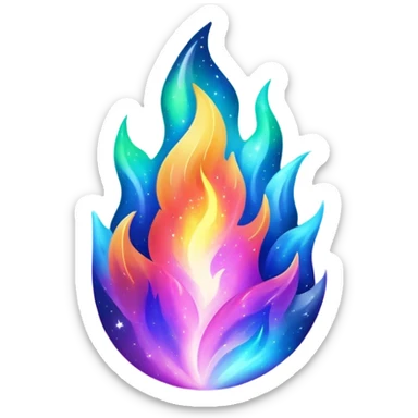 Shiny Epic Sparkly Aurora Nebula Flame sticker