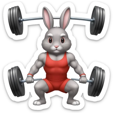  weightlifting rabbit sticker